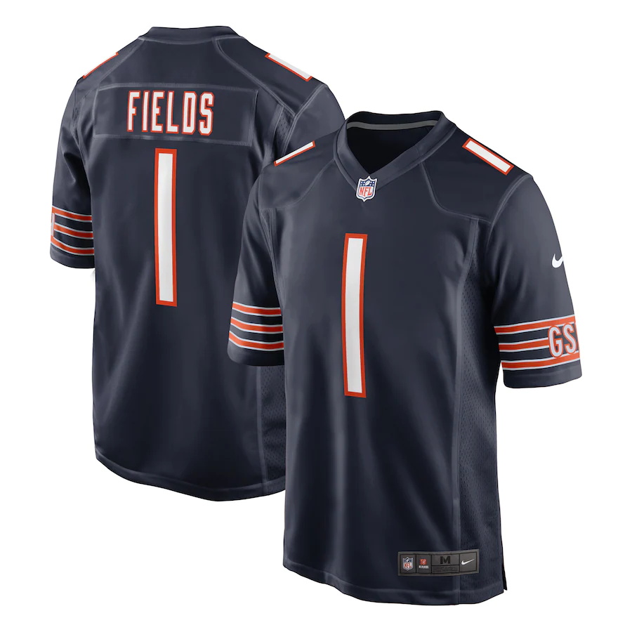 Cheap Men Chicago Bears Justin Fields Nike Navy 2021 NFL Draft First Round Pick Limited Jersey